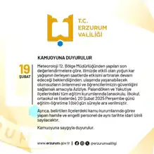 Erzurum'da Kar Yağışı Okulları Kapattı
