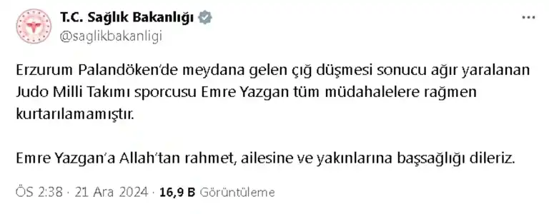 Milli Judocu Emre Yazgan Hayatını Kaybetti
